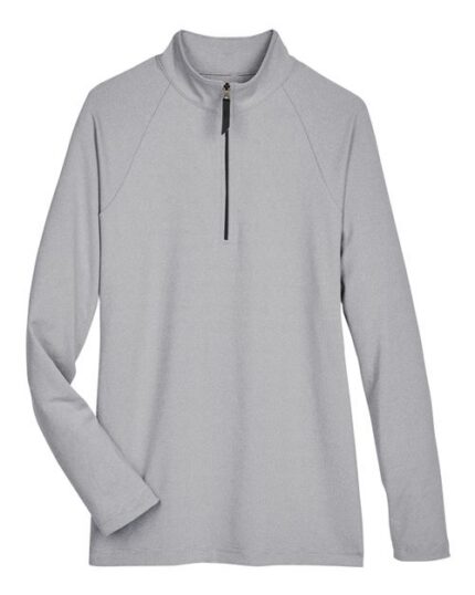 Devon & Jones DG480W Women's CrownLux Performance® Clubhouse Micro-Stripe Quarter-Zip Pullover