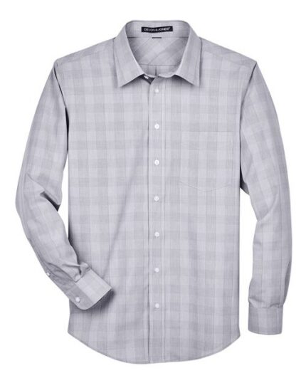 Devon & Jones DG520 Men's Crown Collection® Glen Plaid Woven Dress Shirt
