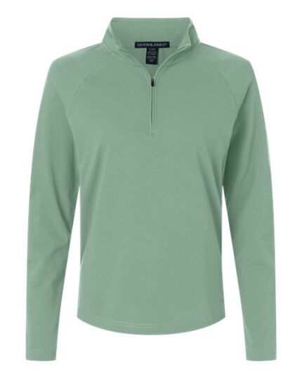 Devon & Jones DG402W Women's Seaton Pebble Textured Quarter-Zip Pullover