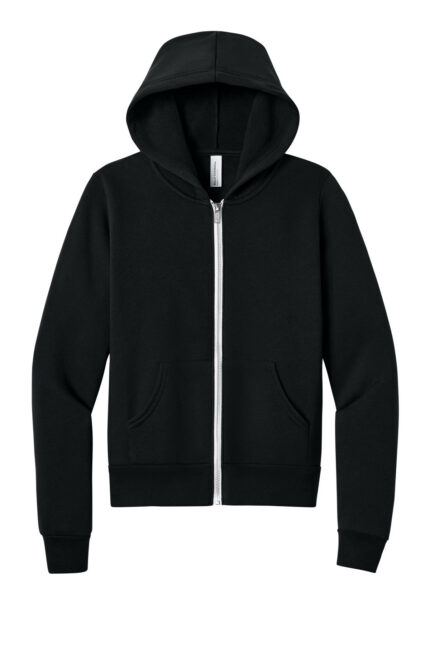 BELLA+CANVAS Youth Sponge Fleece Full-Zip Hooded Sweatshirt