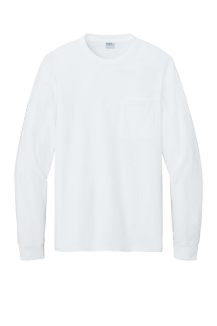 Port & Co Tall Long Sleeve Essential Pocket Tee