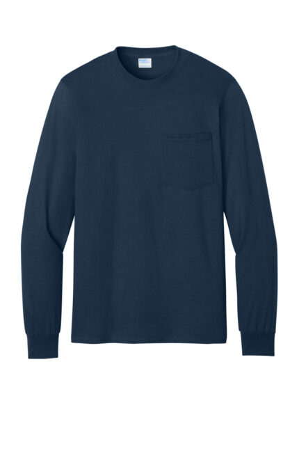 Port & Co Long Sleeve Essential Pocket Tee