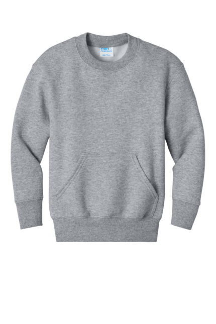 Port & Co Youth Core Fleece Crewneck Pocket Sweatshirt