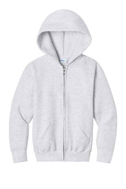 Port & Co Youth Core Fleece Full-Zip Hooded Sweatshirt